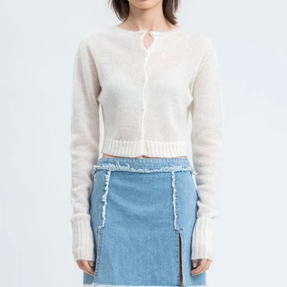 Daneille Guizio White Mohair cardigan Xs Womens